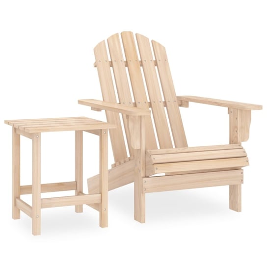 vidaXL Krzesło ogrodowe Adirondack ze stolikiem, drewno jodłowe vidaXL