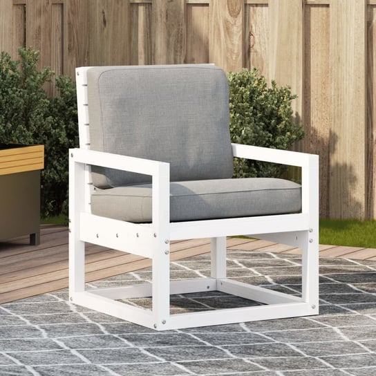 vidaXL Krzesło ogrodowe, białe, 57,5x63x76 cm, lite drewno sosnowe vidaXL