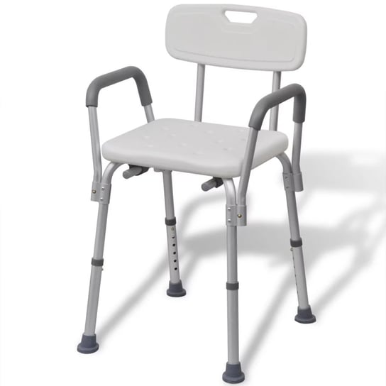 vidaXL Krzesło pod prysznic z aluminium, białe vidaXL