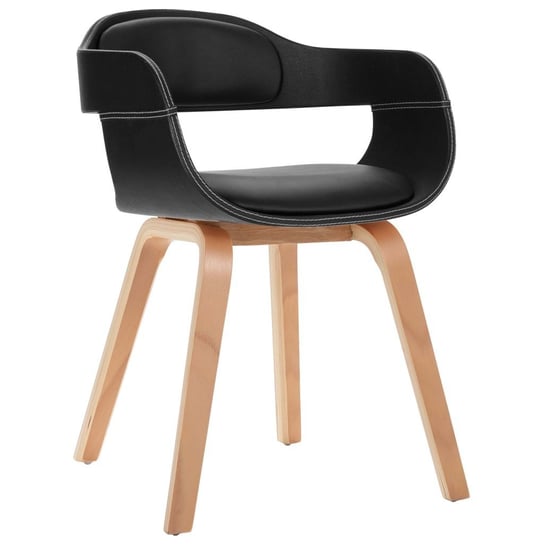vidaXL Krzesło stołowe, czarne, gięte drewno i sztuczna skóra vidaXL