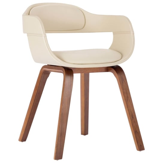 vidaXL Krzesło stołowe, kremowe, gięte drewno i sztuczna skóra vidaXL