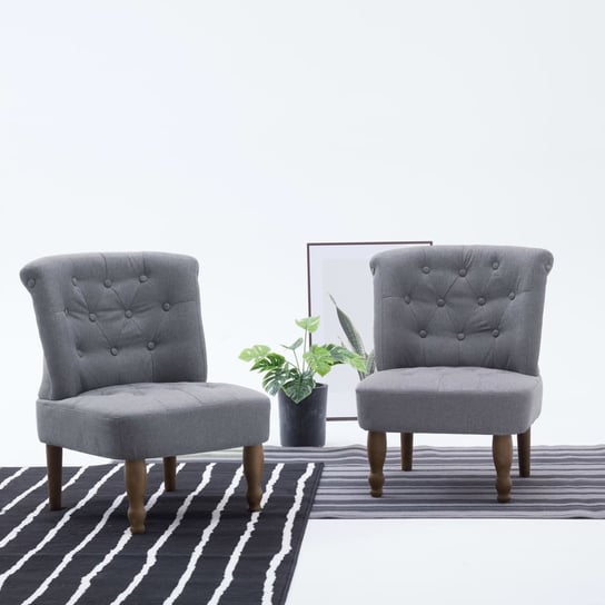 vidaXL Krzesło w stylu francuskim, szare, materiałowe vidaXL