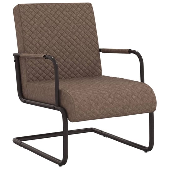 vidaXL Krzesło wspornikowe, ciemnobrązowe, obite sztuczną skórą vidaXL