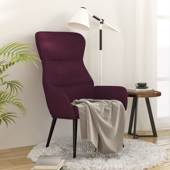 vidaXL Krzesło wypoczynkowe, fioletowe, obite tkaniną vidaXL