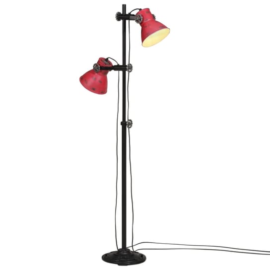 vidaXL Lampa stojąca, 25 W, postarzany czerwony, 25x25x90/140 cm, E27 vidaXL