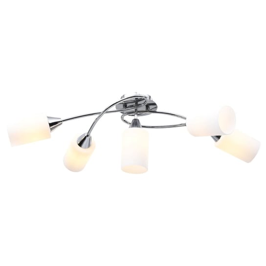 vidaXL Lampa sufitowa z ceramicznymi kloszami na 5 żarówek E14, biała vidaXL