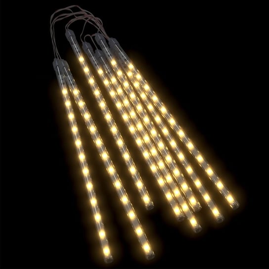 vidaXL Lampki meteory, 8 szt., 30 cm, 192 ciepłe białe diody LED vidaXL