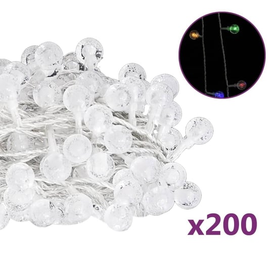 vidaXL Lampki świąteczne, 20 m, 200 kolorowych diod LED, 8 funkcji vidaXL