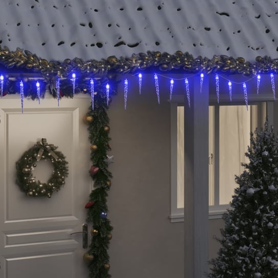 vidaXL Lampki świąteczne w kształcie sopli, 200 LED, niebieskie, 20 m vidaXL