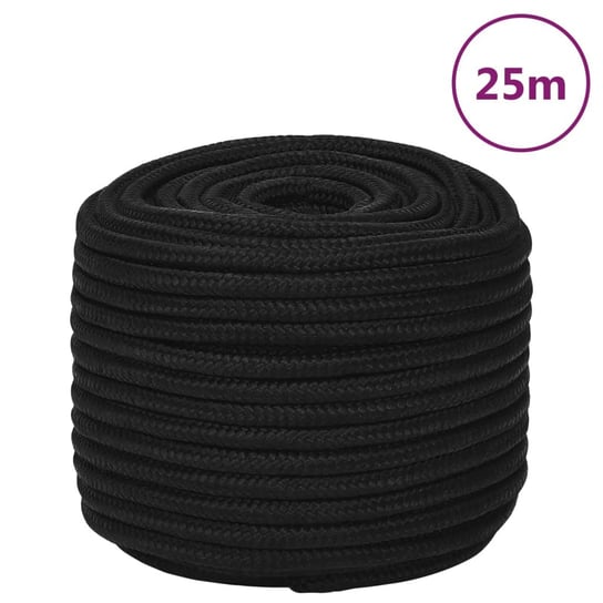 vidaXL Linka robocza, czarna, 12 mm, 25 m, poliester vidaXL