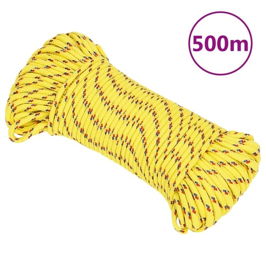 vidaXL Linka żeglarska, żółta, 3 mm, 500 m, polipropylen vidaXL