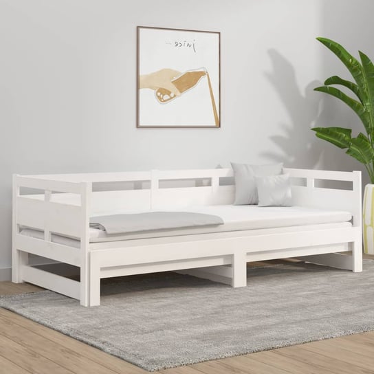 vidaXL Łóżko do sypialni rozsuwane, białe, lite drewno sosnowe, 2x(90x200) cm vidaXL