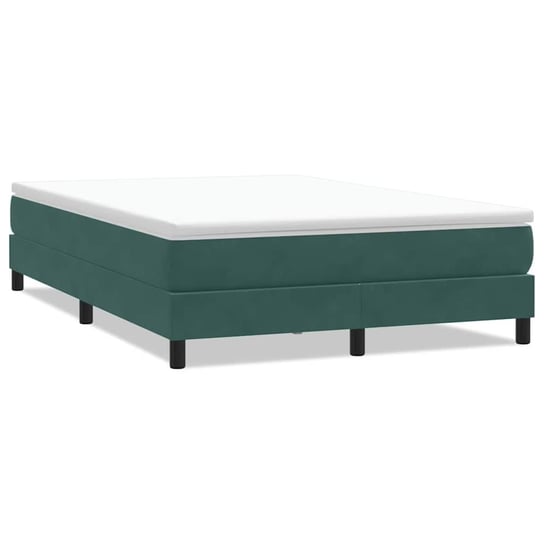 vidaXL Łóżko typu Box Spring bez materaca Ciemnozielone 140x220 cm vidaXL