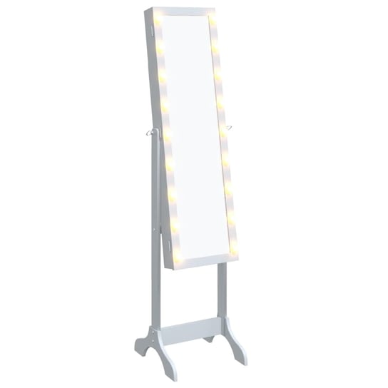 vidaXL Lustro stojące z LED, białe, 34x37x146 cm vidaXL