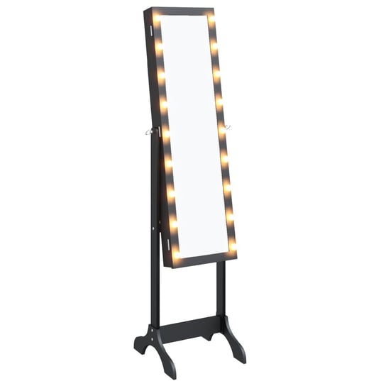 vidaXL Lustro stojące z LED, czarne, 34x37x146 cm vidaXL