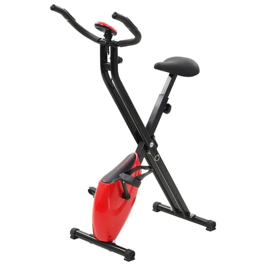 vidaXL Magnetyczny rower X-bike z pomiarem tętna, czarno-czerwony vidaXL