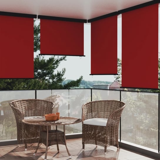 vidaXL Markiza boczna na balkon, 122x250 cm, czerwona vidaXL