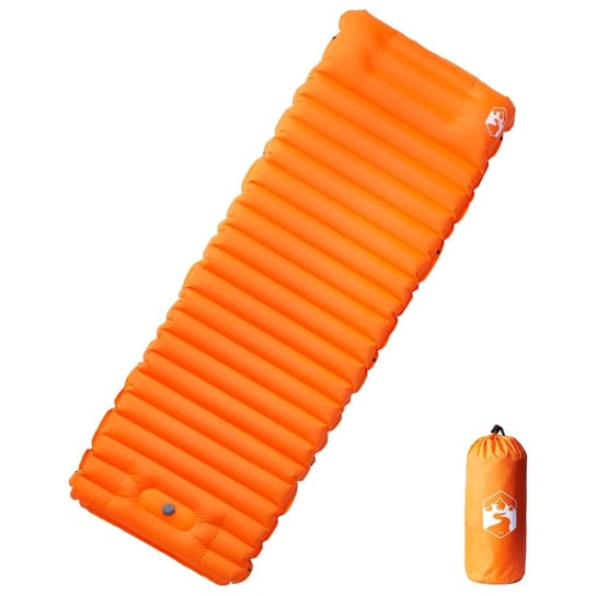 vidaXL Materac samopompujący z poduszką, 1-osobowy, pomarańczowy vidaXL