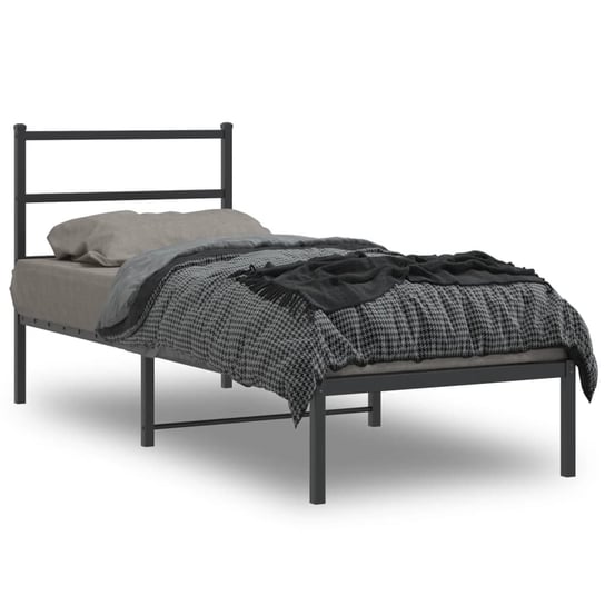 vidaXL Metalowa rama łóżka z wezgłowiem, czarna, 80x200 cm vidaXL