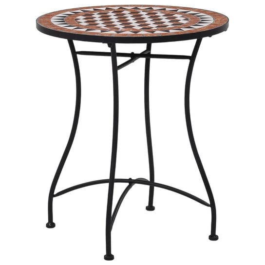 vidaXL Mozaikowy stolik bistro, brązowy, 60 cm, ceramiczny vidaXL