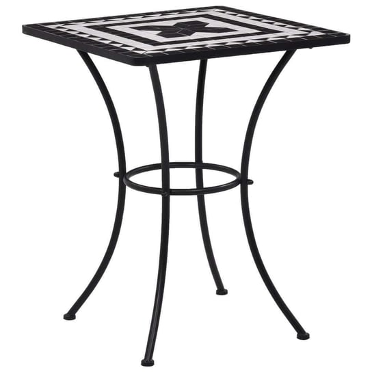 vidaXL Mozaikowy stolik bistro, czarno-biały, 60 cm, ceramiczny vidaXL