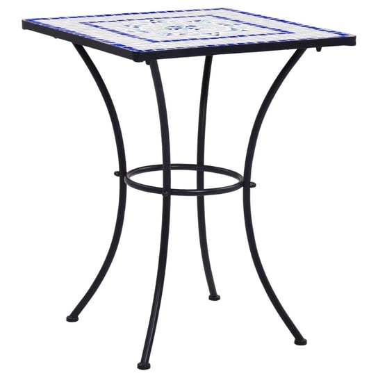 vidaXL Mozaikowy stolik bistro, niebiesko-biały, 60 cm, ceramiczny vidaXL