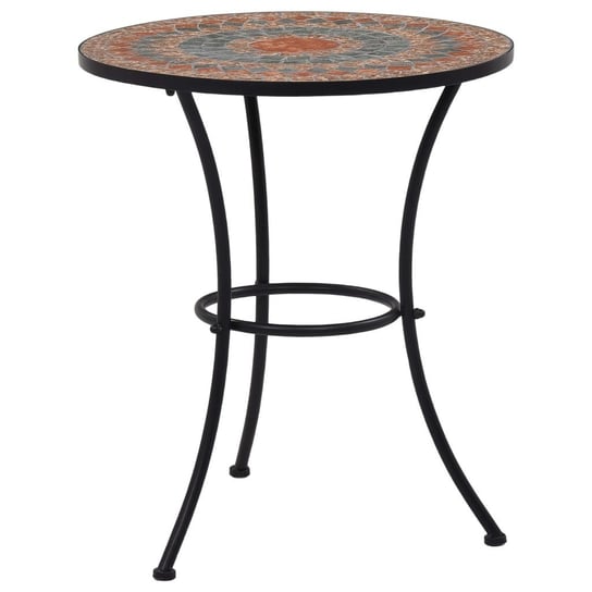 vidaXL Mozaikowy stolik bistro, pomarańczowo-szary, 60 cm, ceramiczny vidaXL