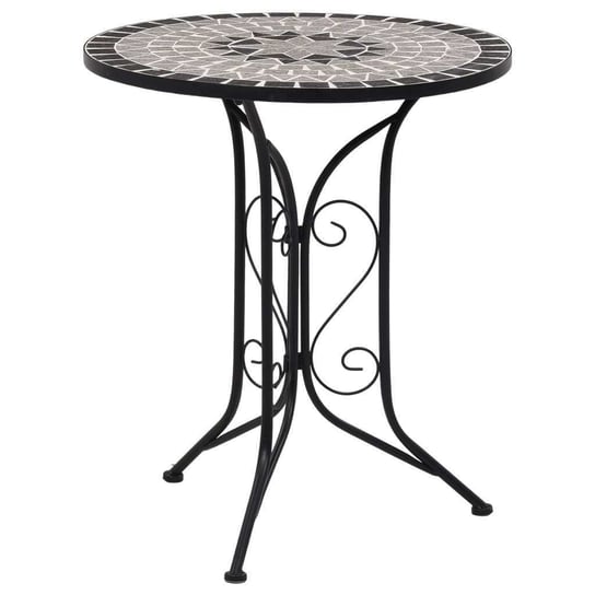 vidaXL Mozaikowy stolik bistro, szary, 61 cm, ceramiczny vidaXL