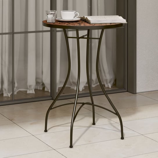 vidaXL Mozaikowy stolik bistro, terakota, Ø50x70 cm, ceramiczny vidaXL