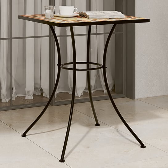 vidaXL Mozaikowy stolik bistro, terakota, 60x60x74 cm, ceramiczny vidaXL