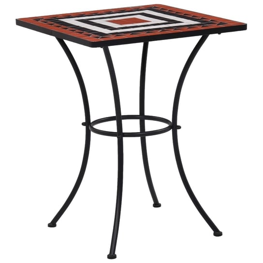 vidaXL Mozaikowy stolik bistro, terakotowo-biały, 60 cm, ceramiczny vidaXL