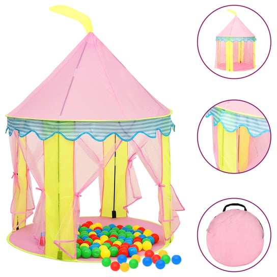 vidaXL Namiot do zabawy dla dzieci, różowy, 100x100x127 cm vidaXL