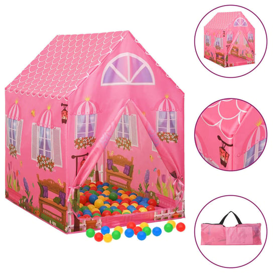 vidaXL Namiot do zabawy dla dzieci, różowy, 69x94x104 cm vidaXL
