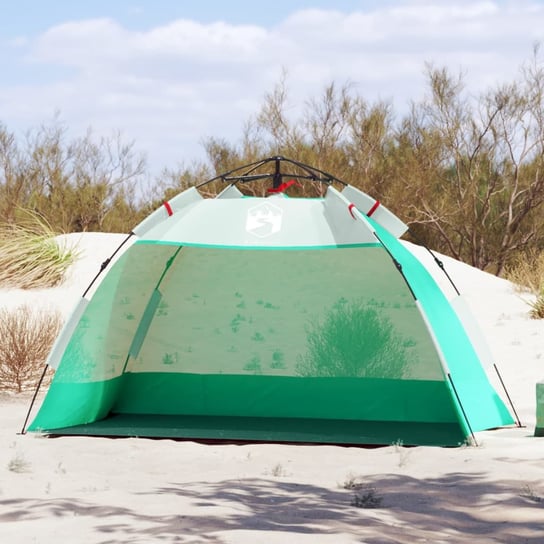 vidaXL Namiot plażowy, 2-os., zielony, wodoszczelny vidaXL