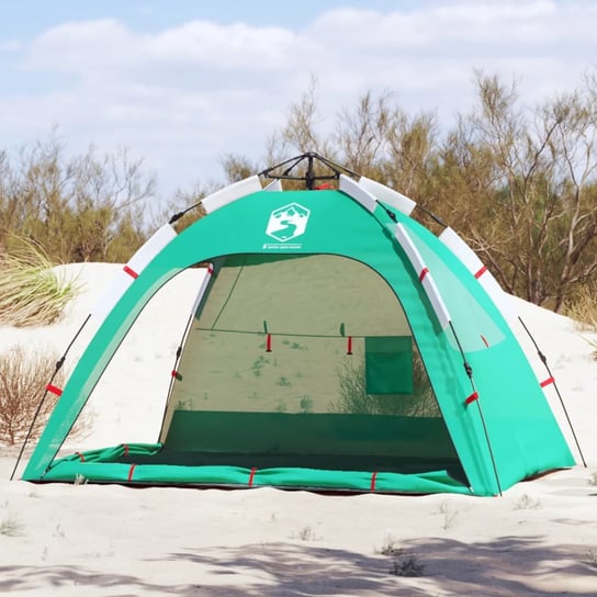 vidaXL Namiot plażowy, 2-os., zielony, wodoszczelny vidaXL