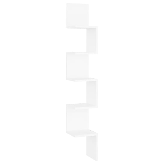 vidaXL Narożna półka ścienna, biała, 20x20x127,5 cm vidaXL