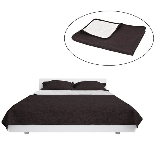 vidaXL, Narzuta na łóżko dwustronna, pikowana, 170x210 cm, czarny vidaXL