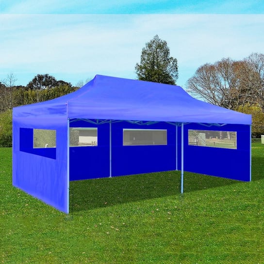 vidaXL Niebieski namiot imprezowy, rozkładany, 3 x 6 m vidaXL