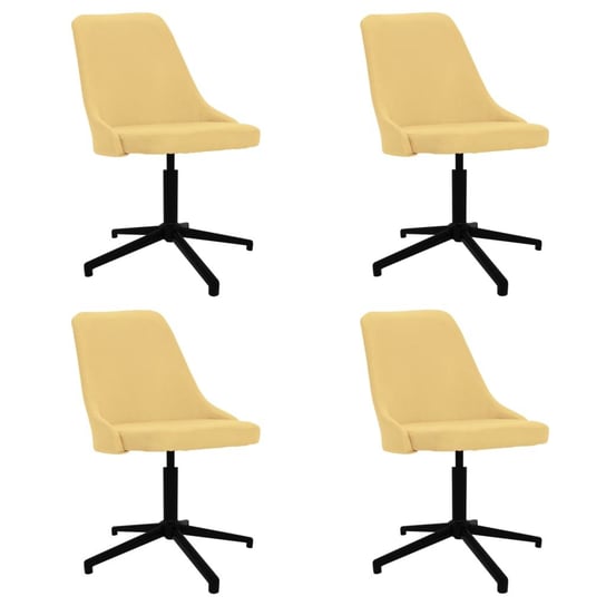 vidaXL Obrotowe krzesła do jadalni, 4 szt., żółte, tkanina vidaXL