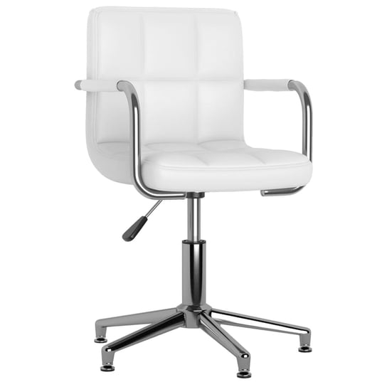 vidaXL Obrotowe krzesła stołowe, 2 szt., białe, sztuczna skóra vidaXL