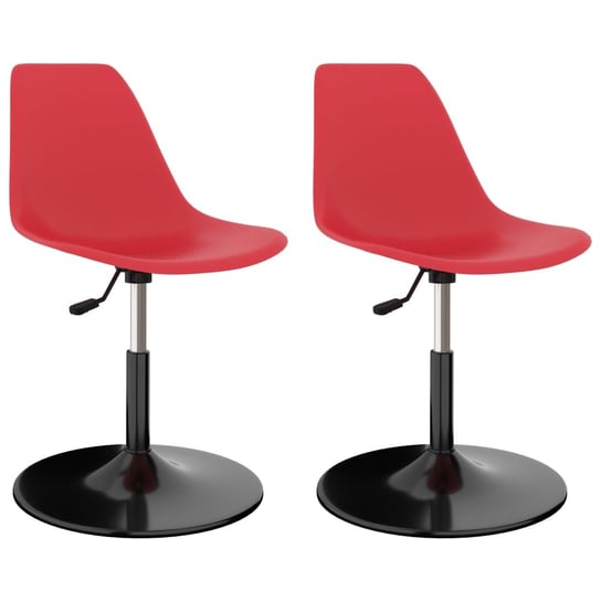 vidaXL Obrotowe krzesła stołowe, 2 szt., czerwone, PP vidaXL
