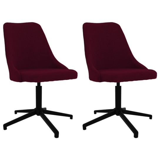vidaXL Obrotowe krzesła stołowe, 2 szt., fioletowe, obite tkaniną vidaXL
