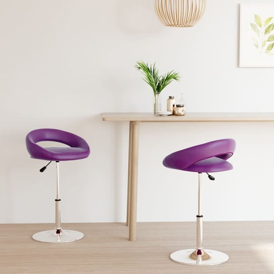 vidaXL Obrotowe krzesła stołowe, 2 szt., fioletowe, sztuczna skóra vidaXL