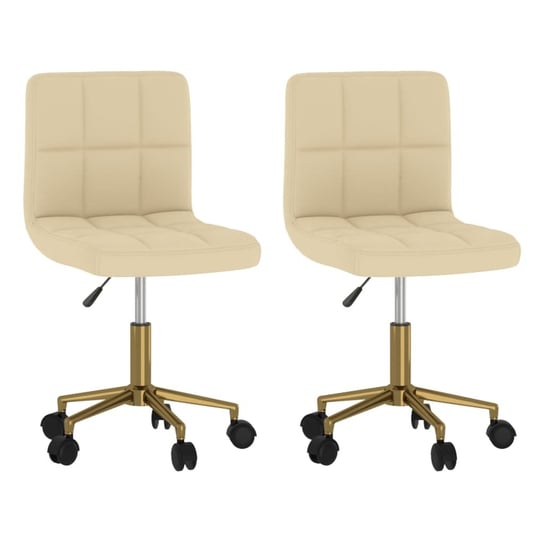 vidaXL Obrotowe krzesła stołowe, 2 szt., kremowe, obite aksamitem vidaXL