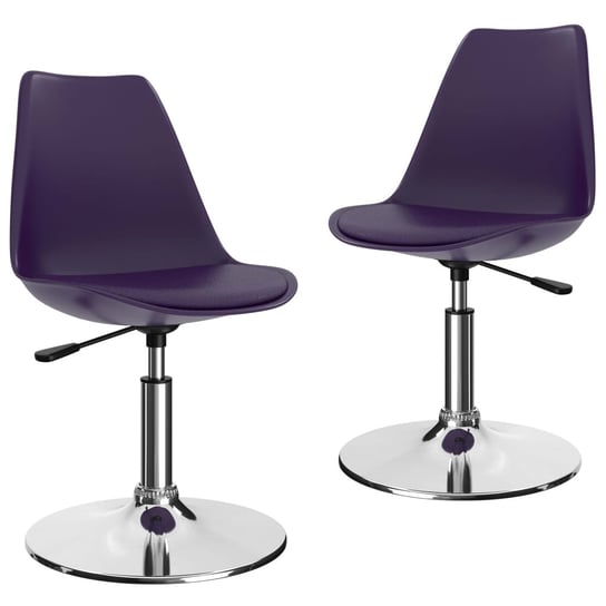 vidaXL Obrotowe krzesła stołowe, 2 szt., lila, sztuczna skóra vidaXL