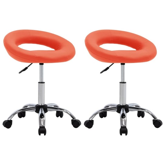 vidaXL Obrotowe krzesła stołowe, 2 szt., pomarańczowe, sztuczna skóra vidaXL