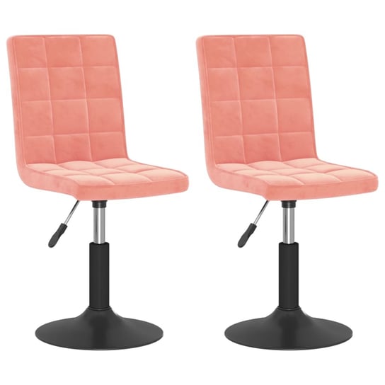 vidaXL Obrotowe krzesła stołowe, 2 szt., różowe, obite aksamitem vidaXL