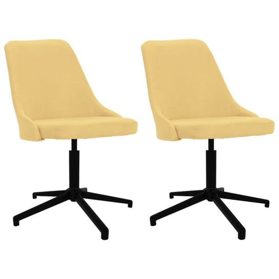 vidaXL Obrotowe krzesła stołowe, 2 szt., żółte, obite tkaniną vidaXL