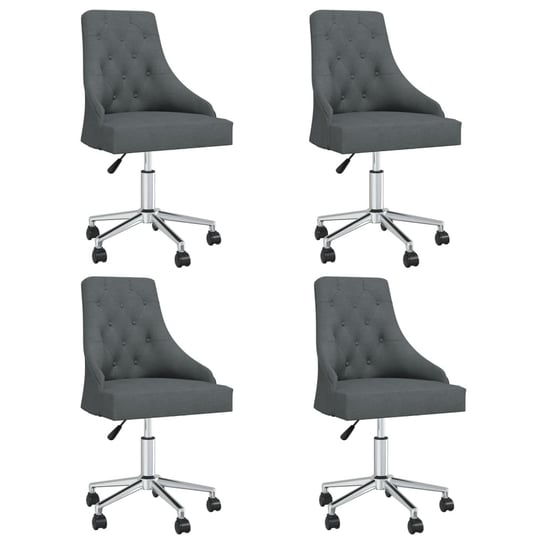 vidaXL Obrotowe krzesła stołowe, 4 szt., ciemnoszare, obite tkaniną vidaXL