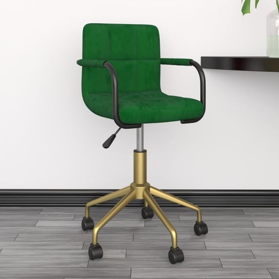 vidaXL Obrotowe krzesła stołowe, 4 szt., ciemnozielone, aksamitne vidaXL